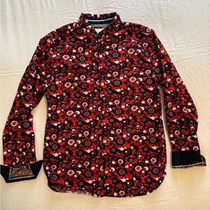 Cactus Red and Black Floral Men's Shirt